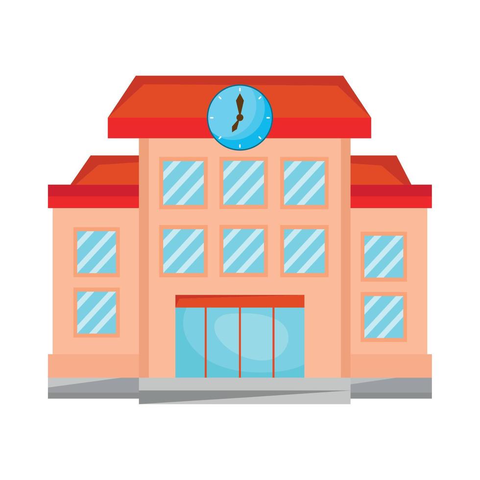 school front facade vector