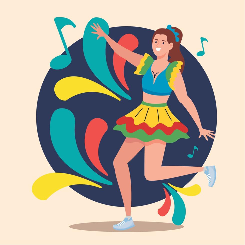 beauty girl dancing vector