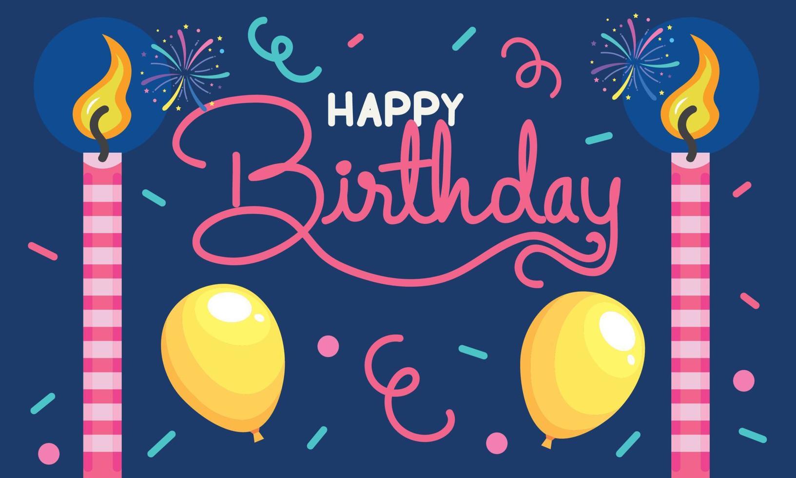 happy birthday lettering with candles vector