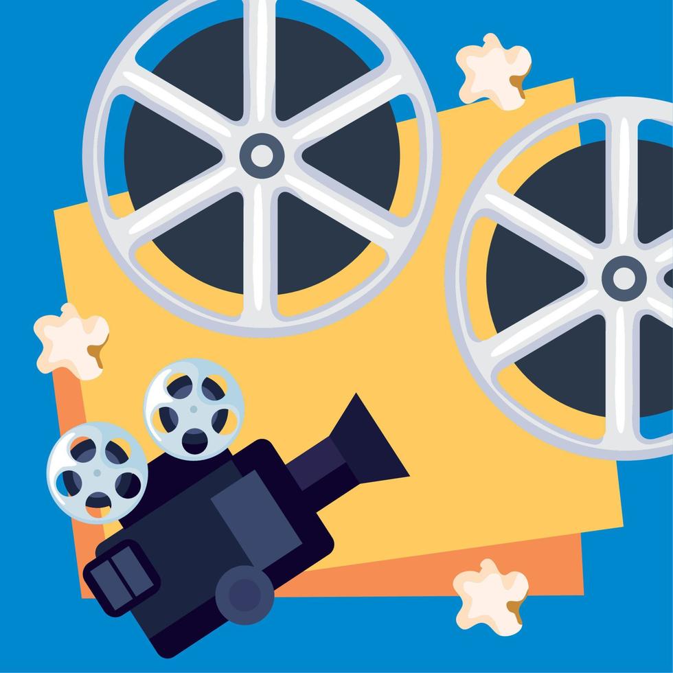cinema camera and tape reels 10478874 Vector Art at Vecteezy