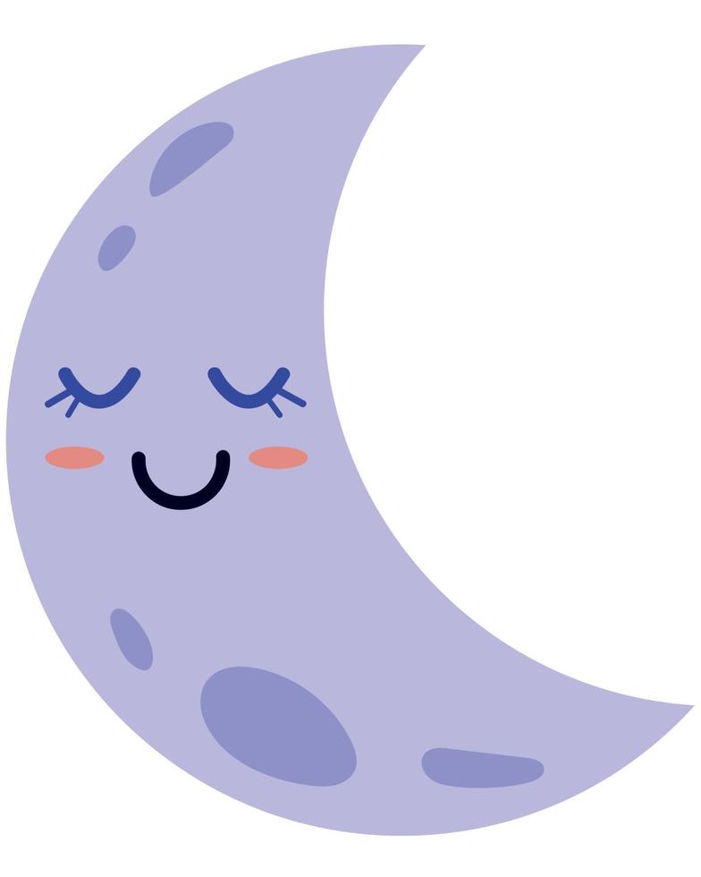 cute crescent moon sleeping vector