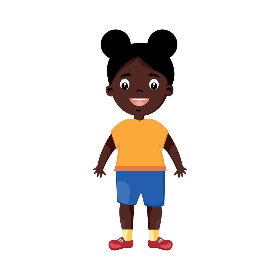 niña afro vector