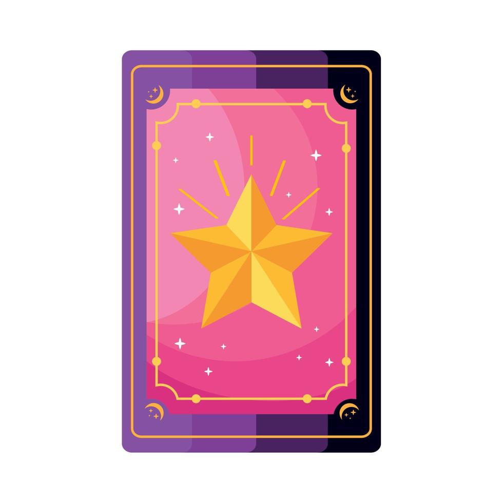 tarot card with star vector