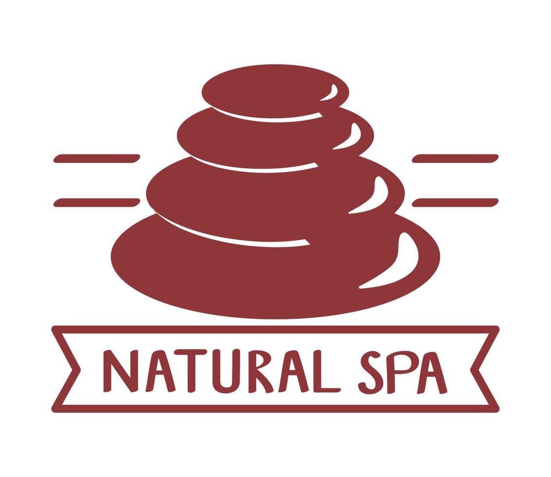 spa emblem with stones vector
