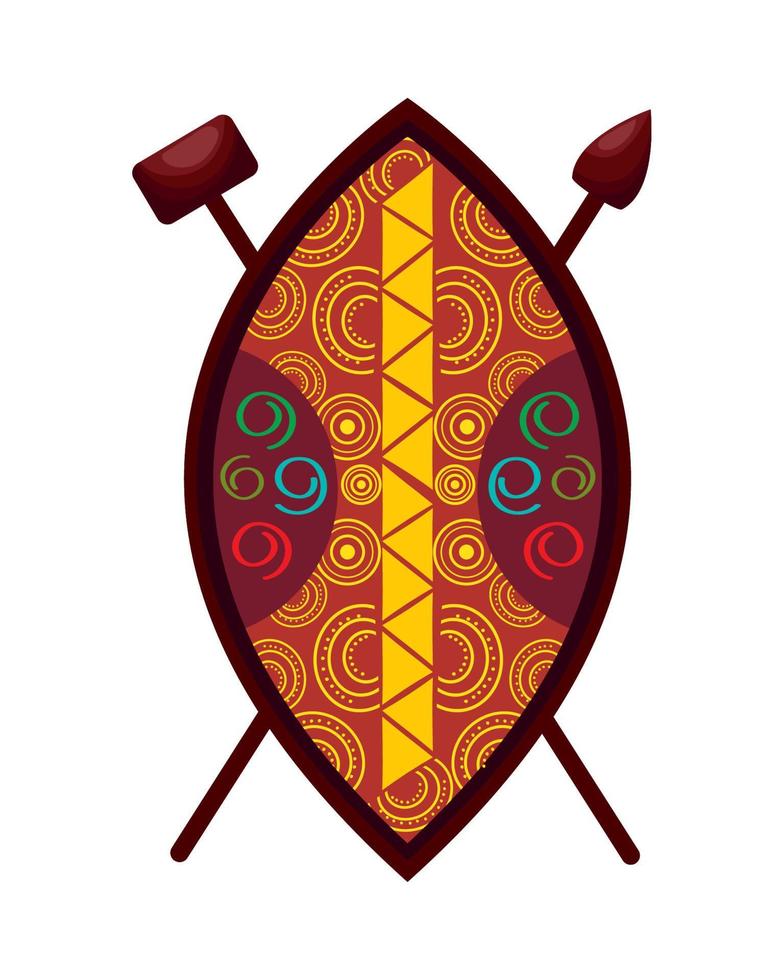 escudo y armas de la cultura africana vector