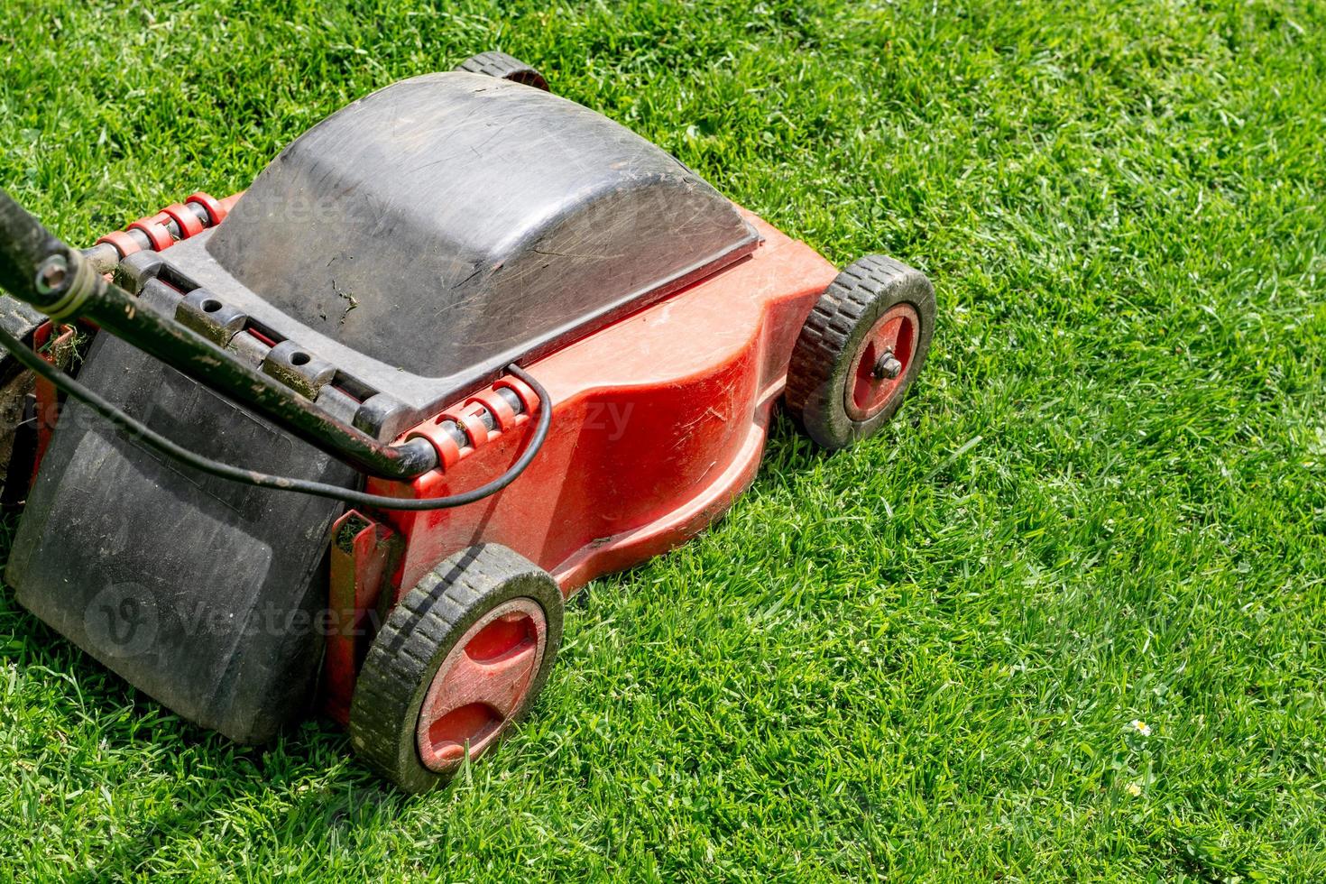 lawnmower in a meadow photo