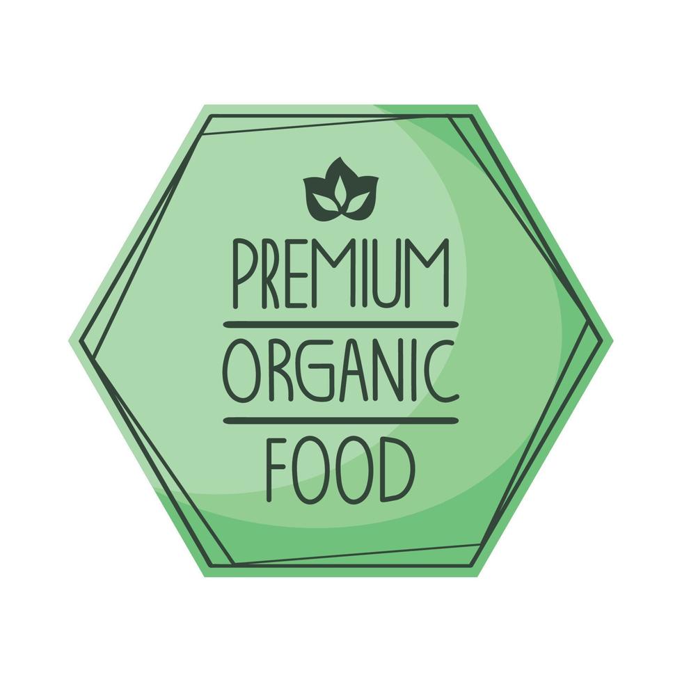premium organic food stamp vector