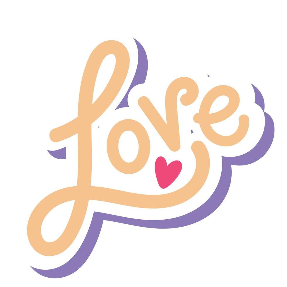 love lettering with heart vector