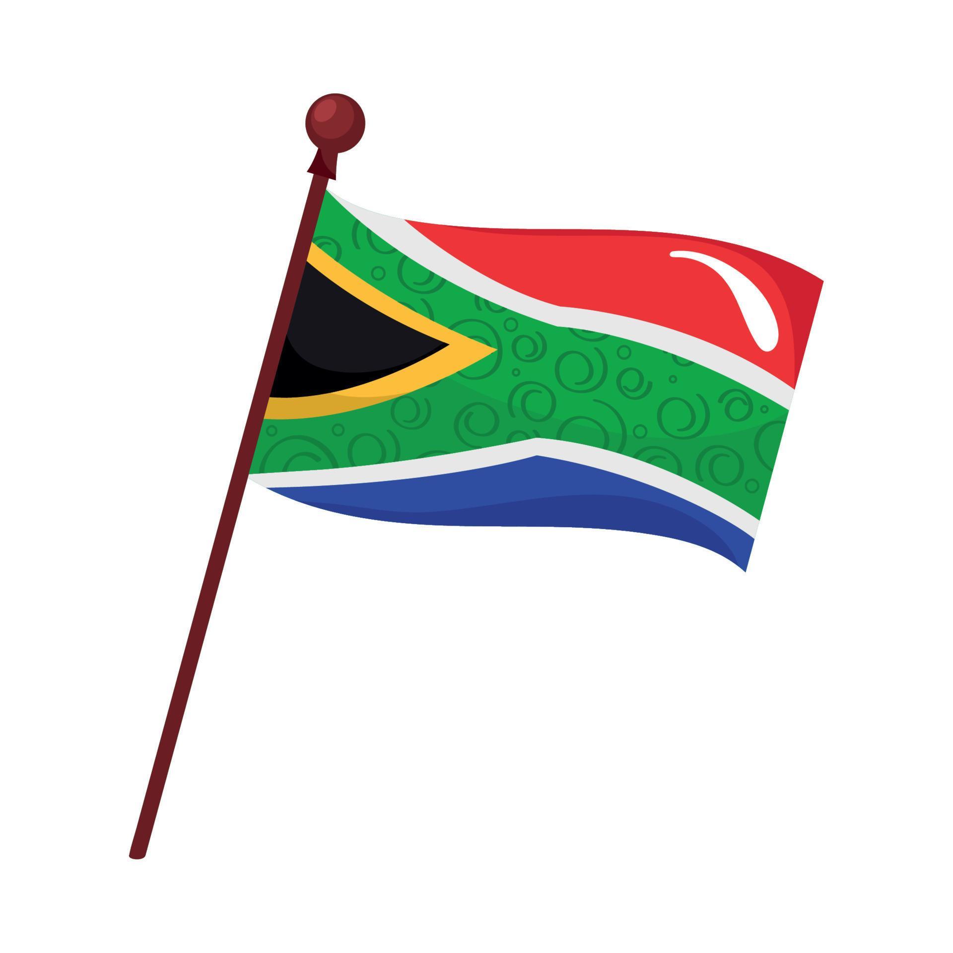 south africa flag in pole 10479098 Vector Art at Vecteezy