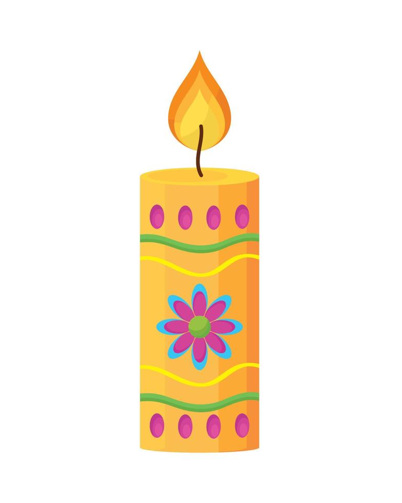 candle with mexican design vector