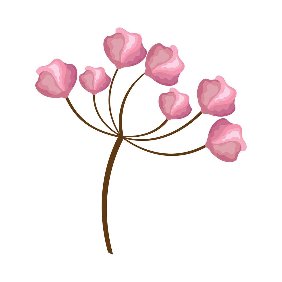 pink flowers decoration vector