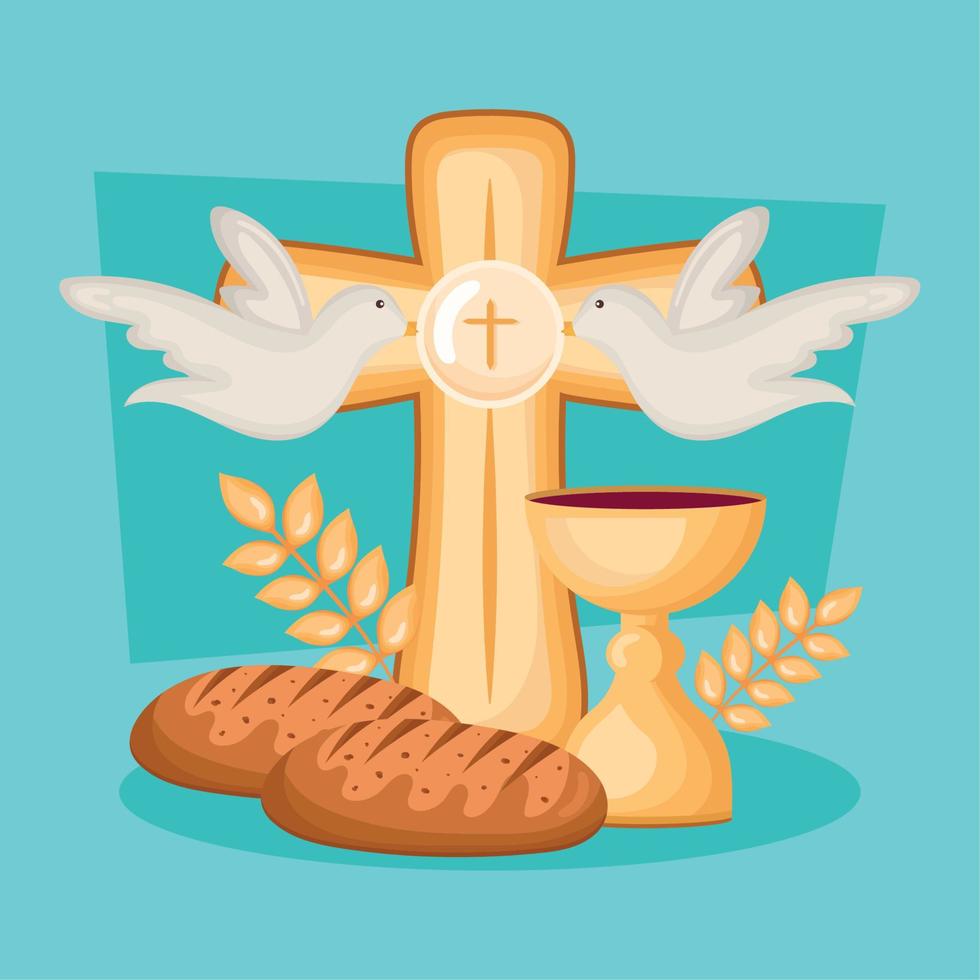 first communion poster vector
