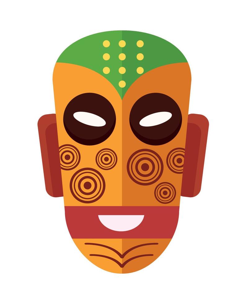 máscara de madera de la cultura africana vector