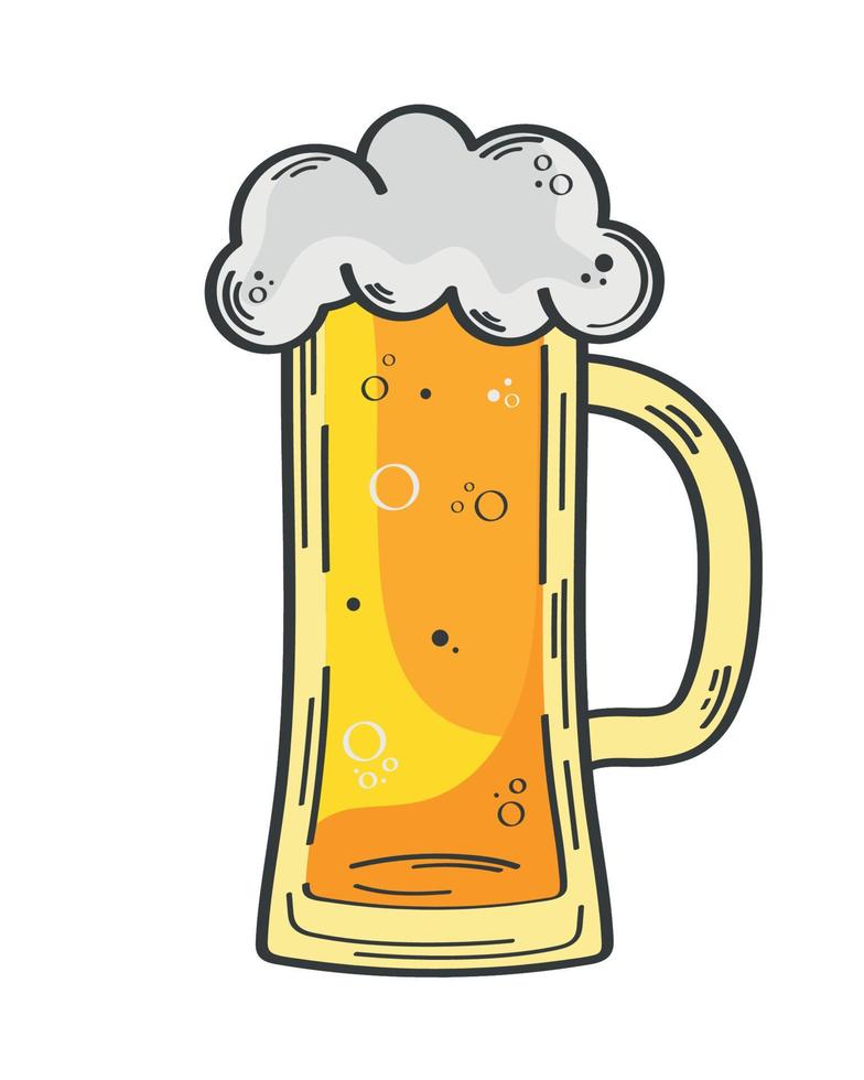 golden beer jar with foam vector