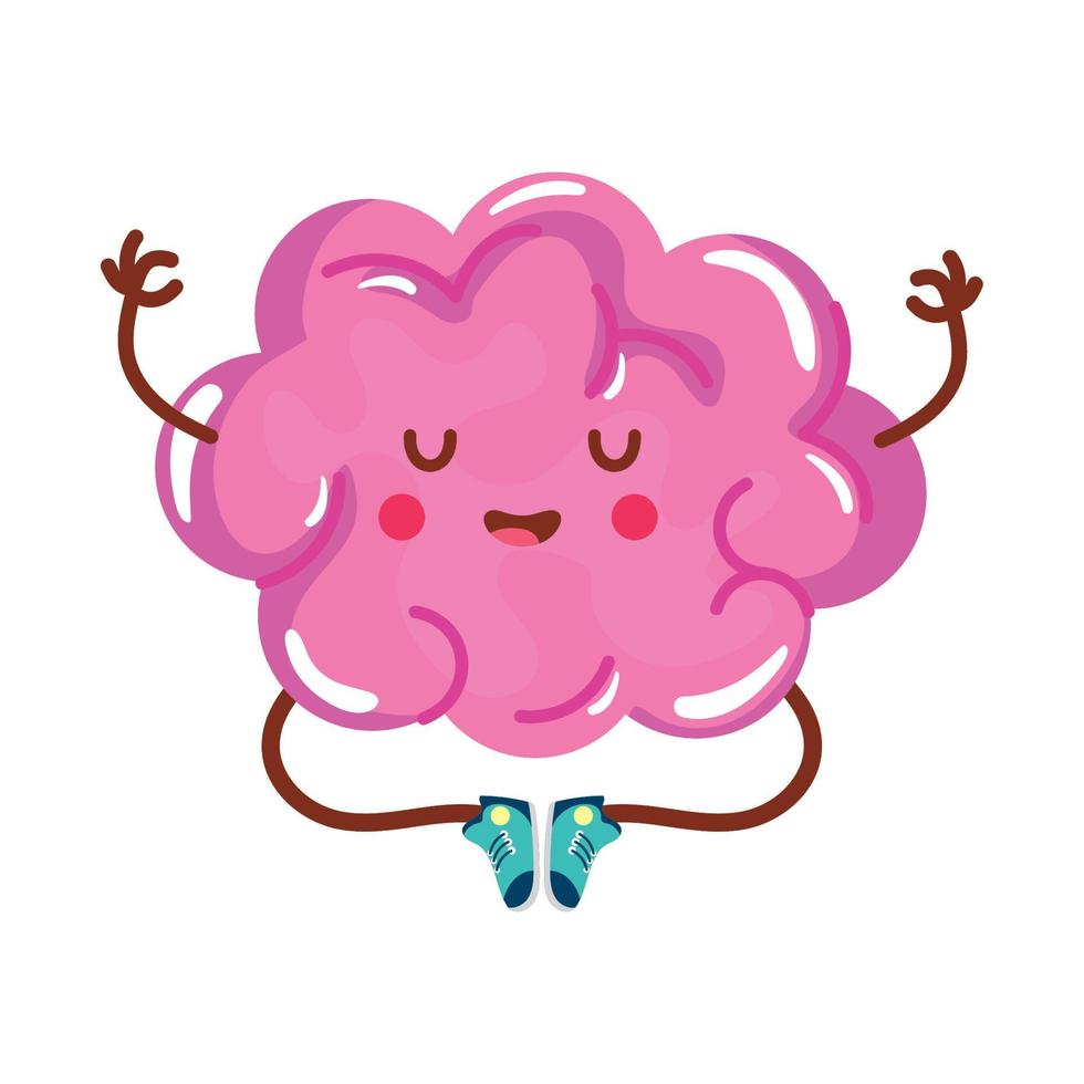 brain storming jumping kawaii vector