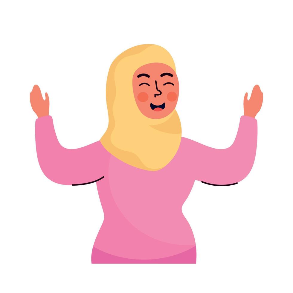 happy malay woman vector