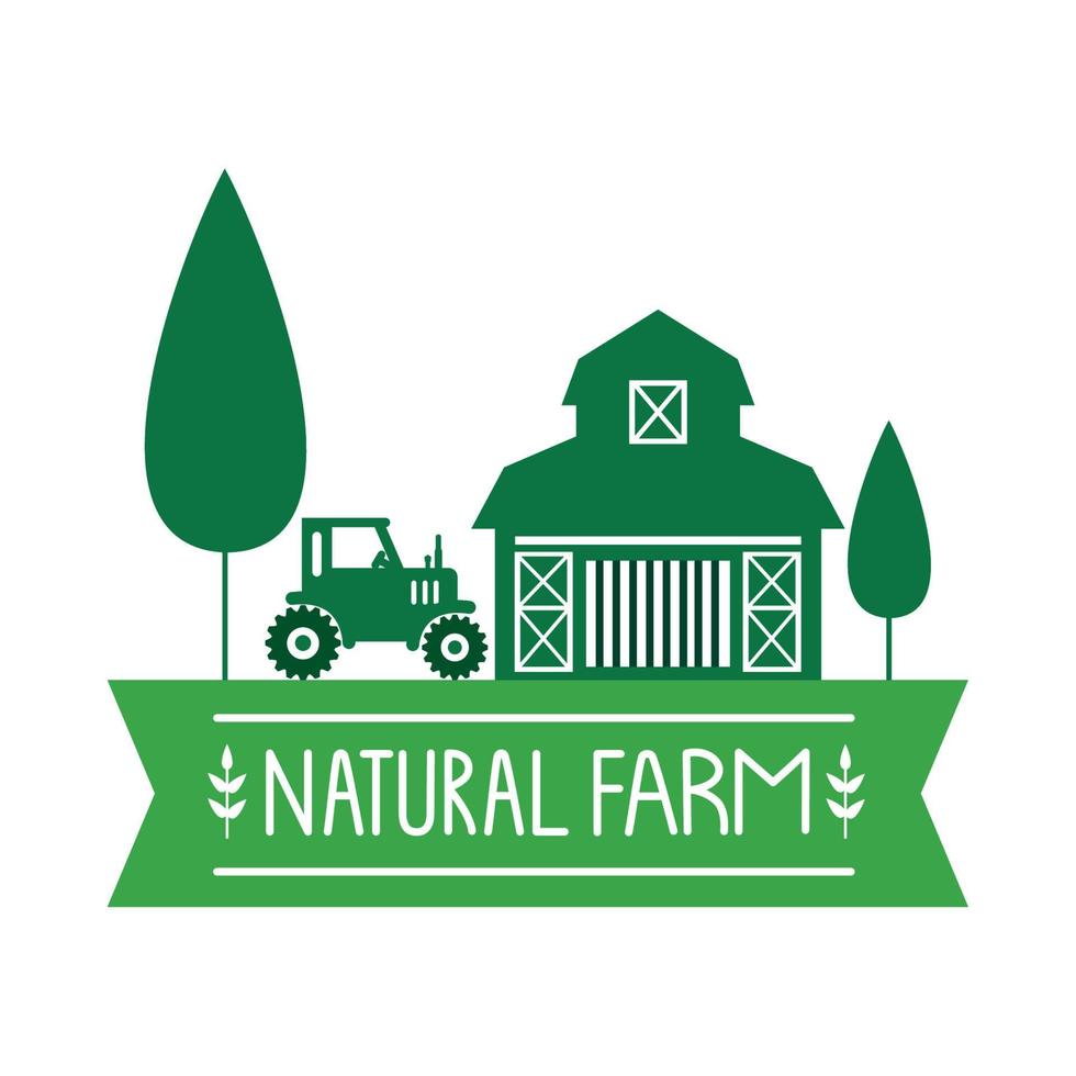 natural farm ribbon vector