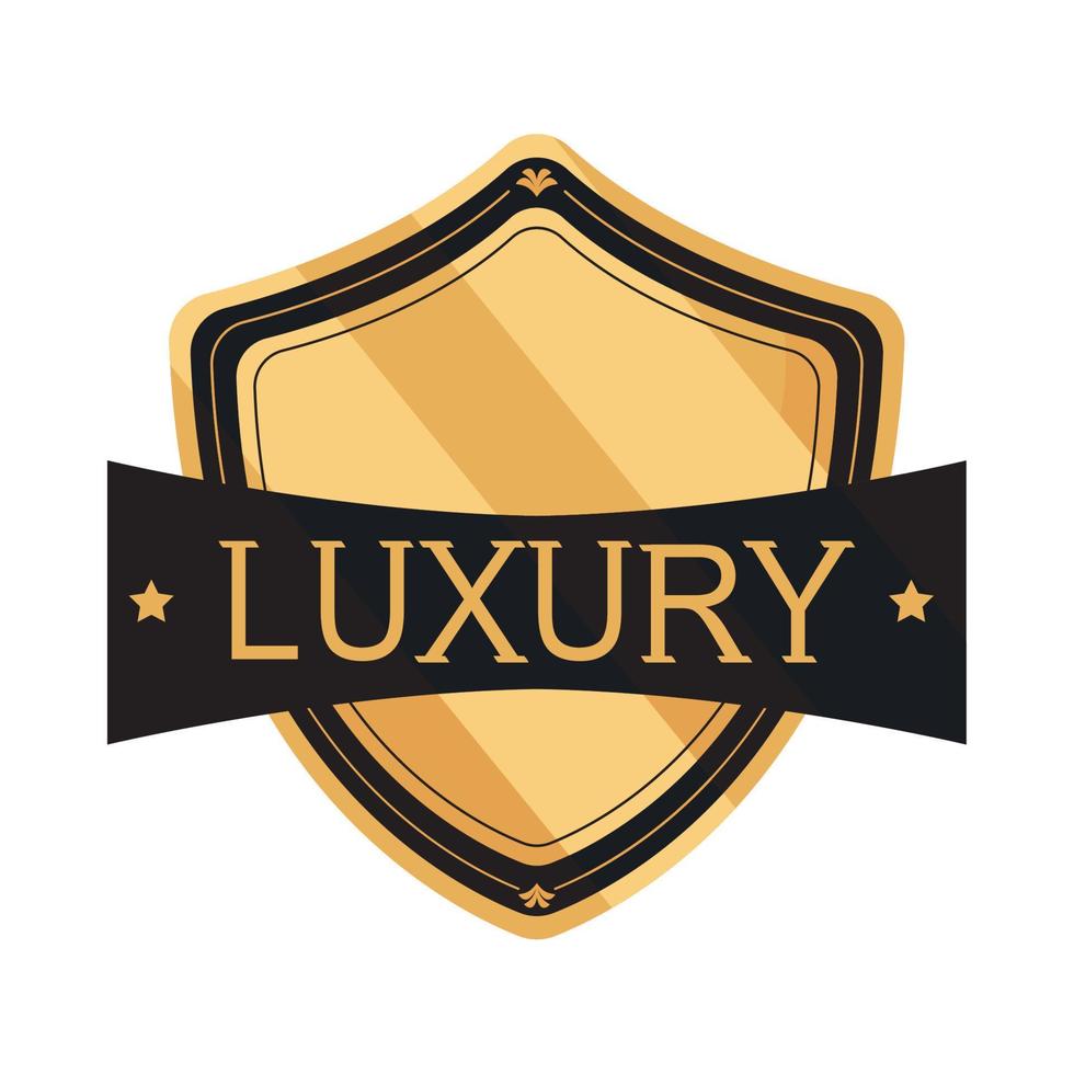 shield golden and luxury word vector