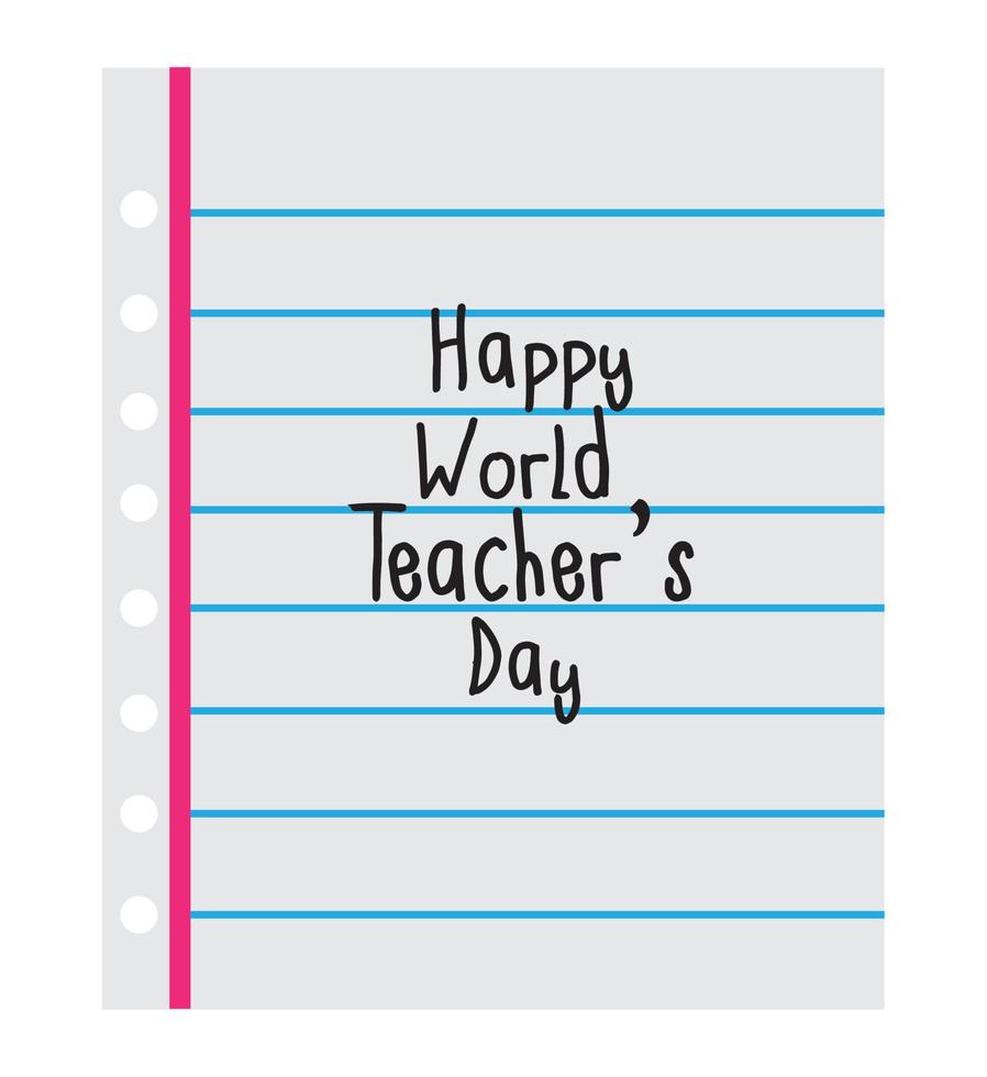 world teachers day in sheet vector