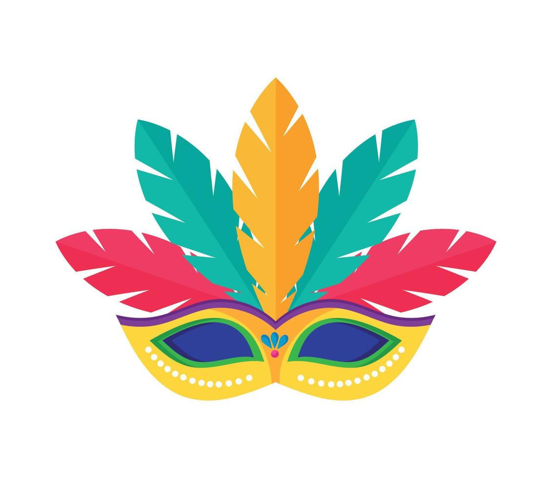 carnaval mask and feather vector