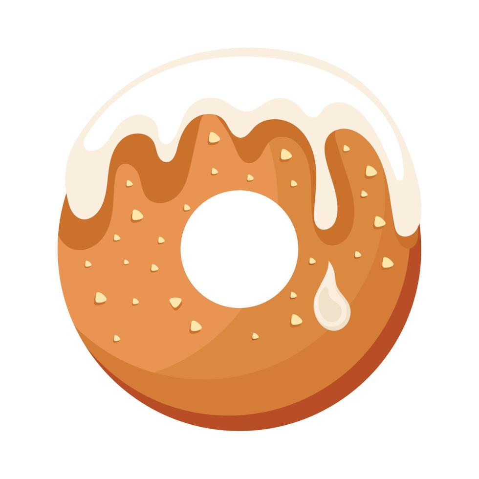 delicious sweet donut dessert vector