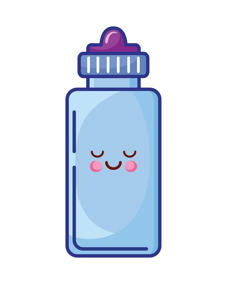 botella de agua estilo kawaii vector