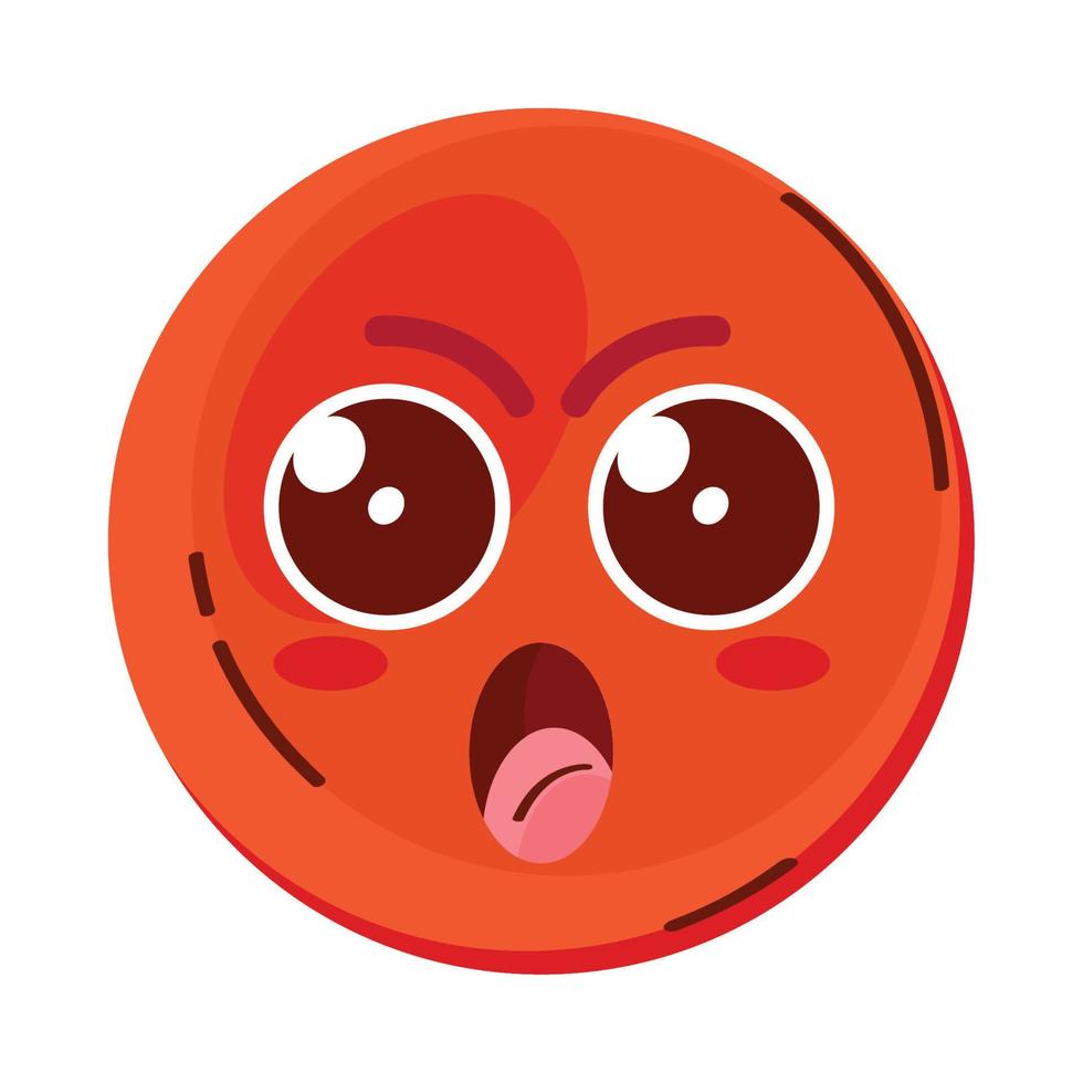 Emoticon enojado de cabeza roja vector