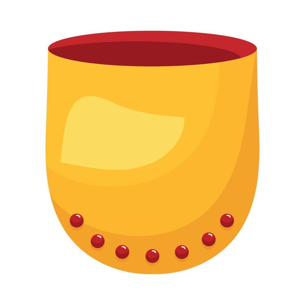 golden cup utensil vector