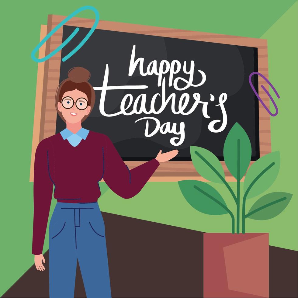 world teachers day in chalboard vector