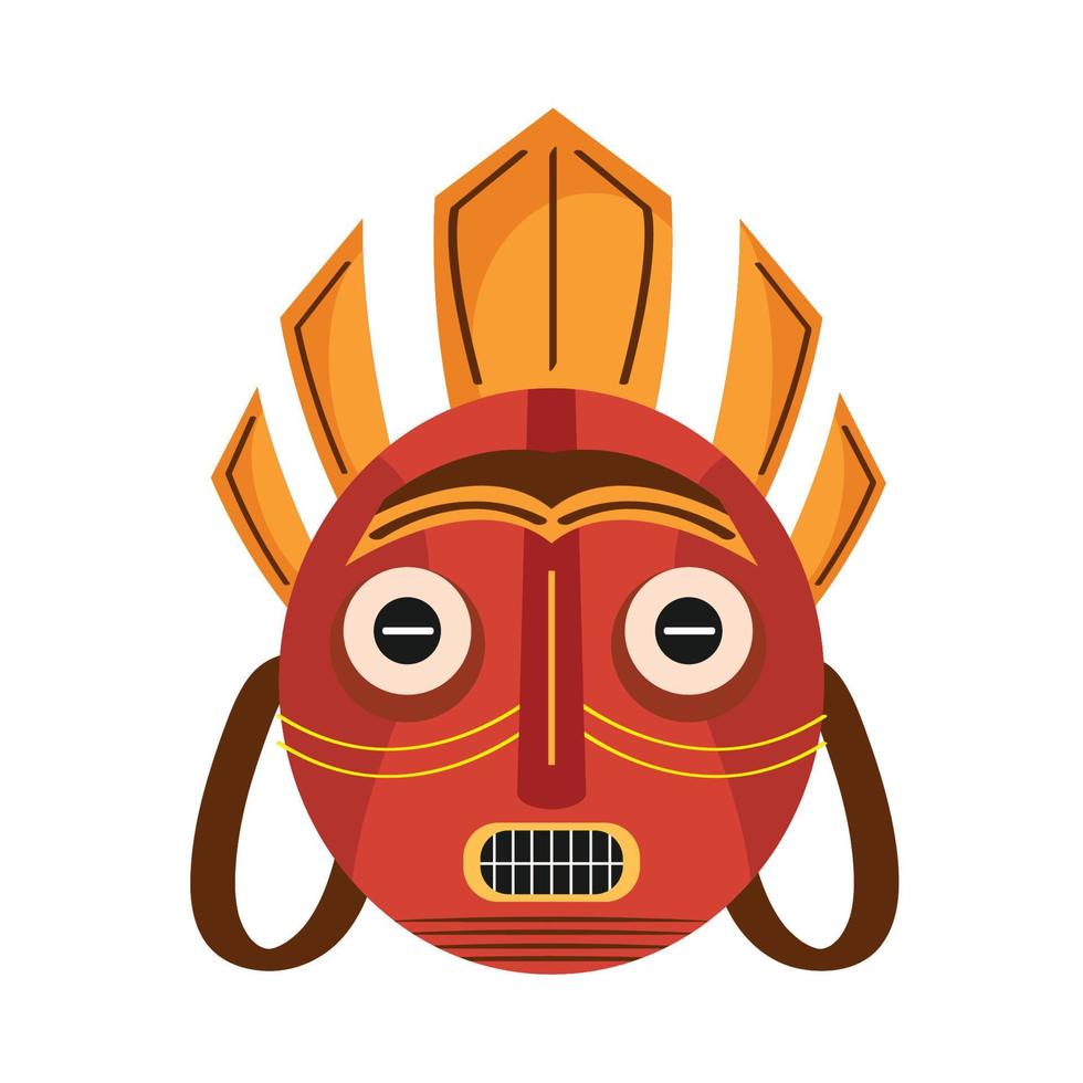 african culture red mask vector