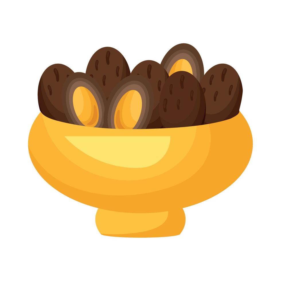 golden bowl with nuts vector