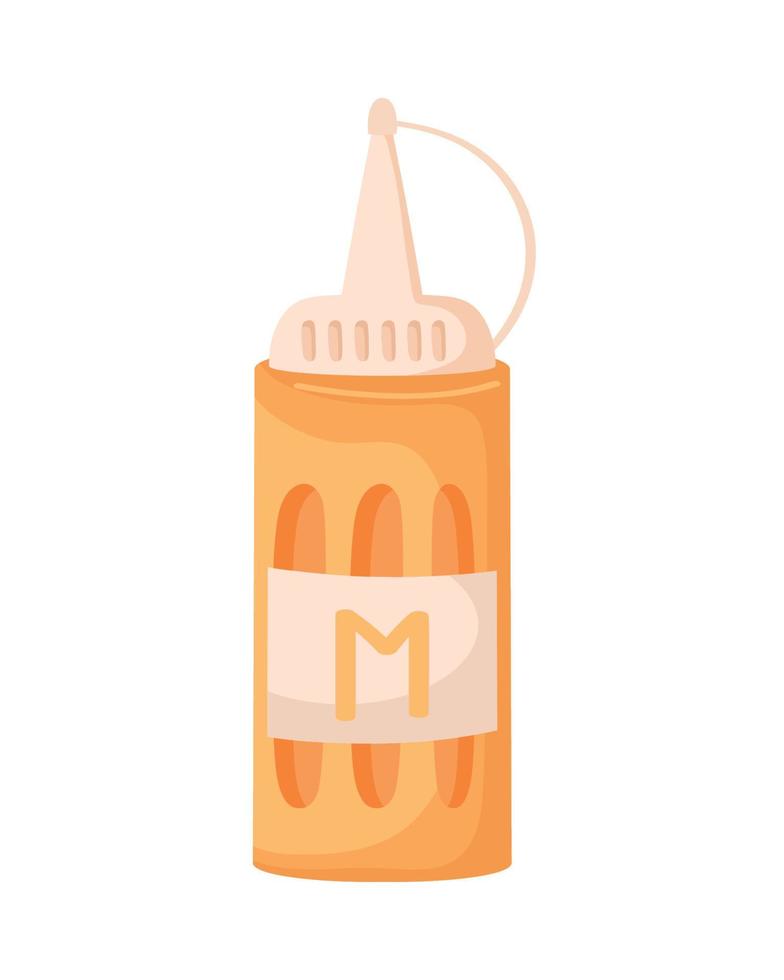mustard sauce bottle vector