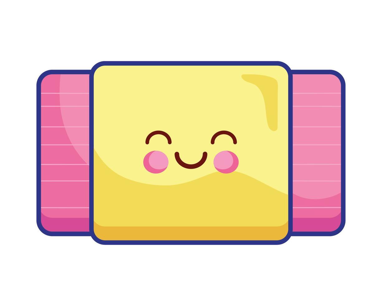 eraser supply kawaii style vector