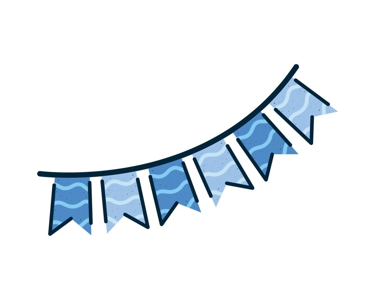 blue garlands decoration hanging vector