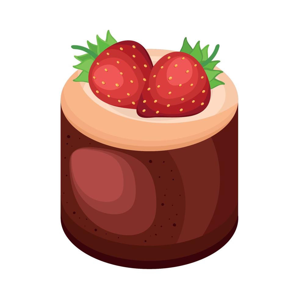 delicious strawberry pudding dessert vector