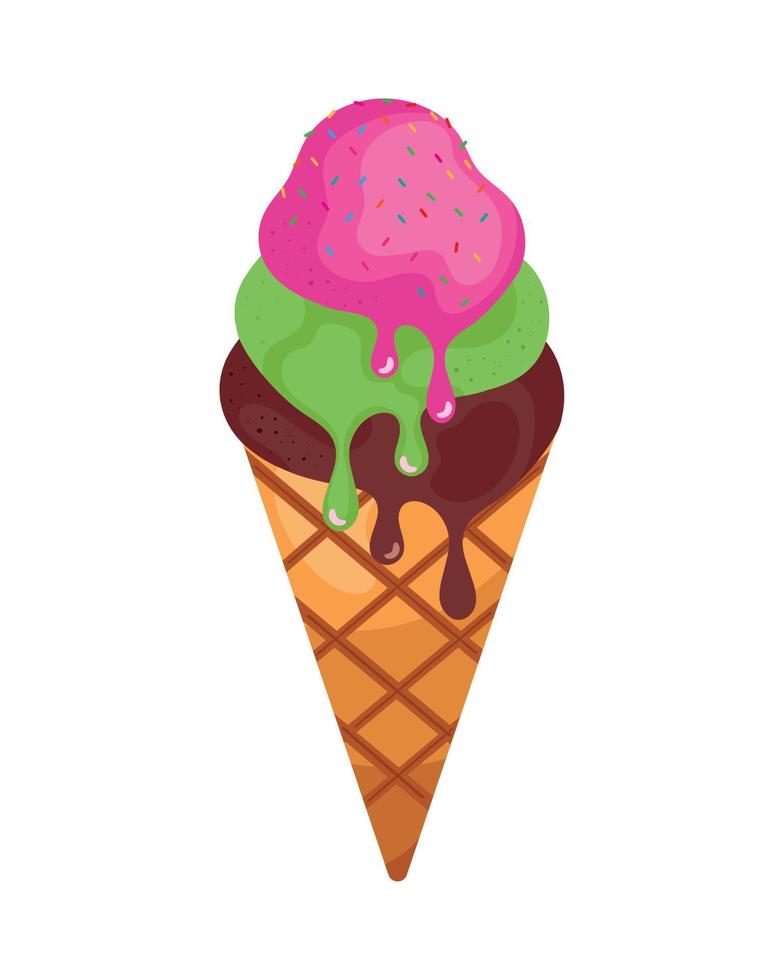 cone ice cream cold vector