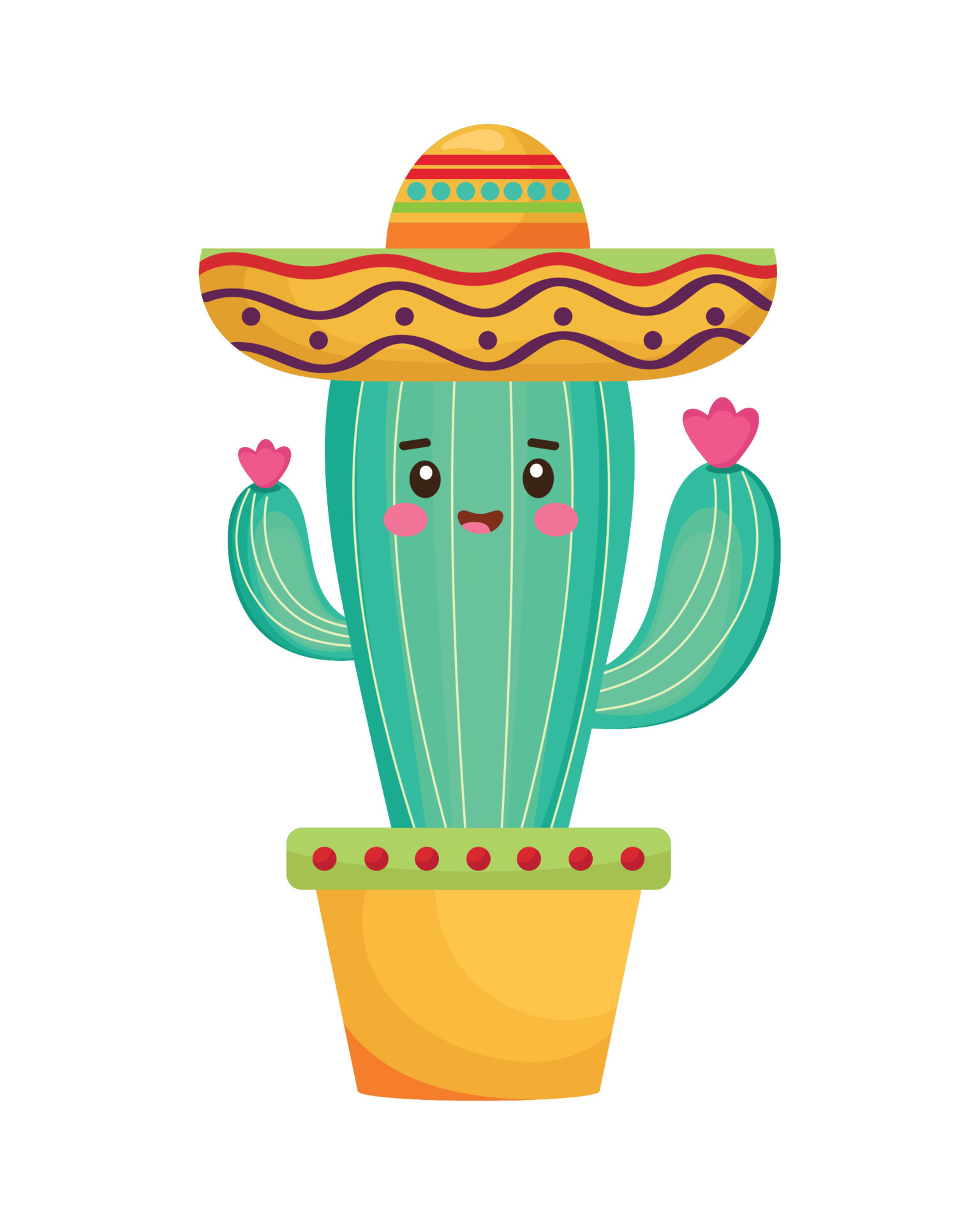 Figura Maravilla Sophie cactus con sombrero mexicano 10479393 Vector en Vecteezy