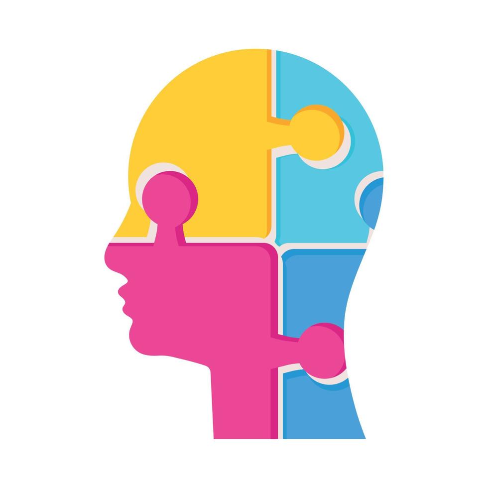 puzzle human profile vector