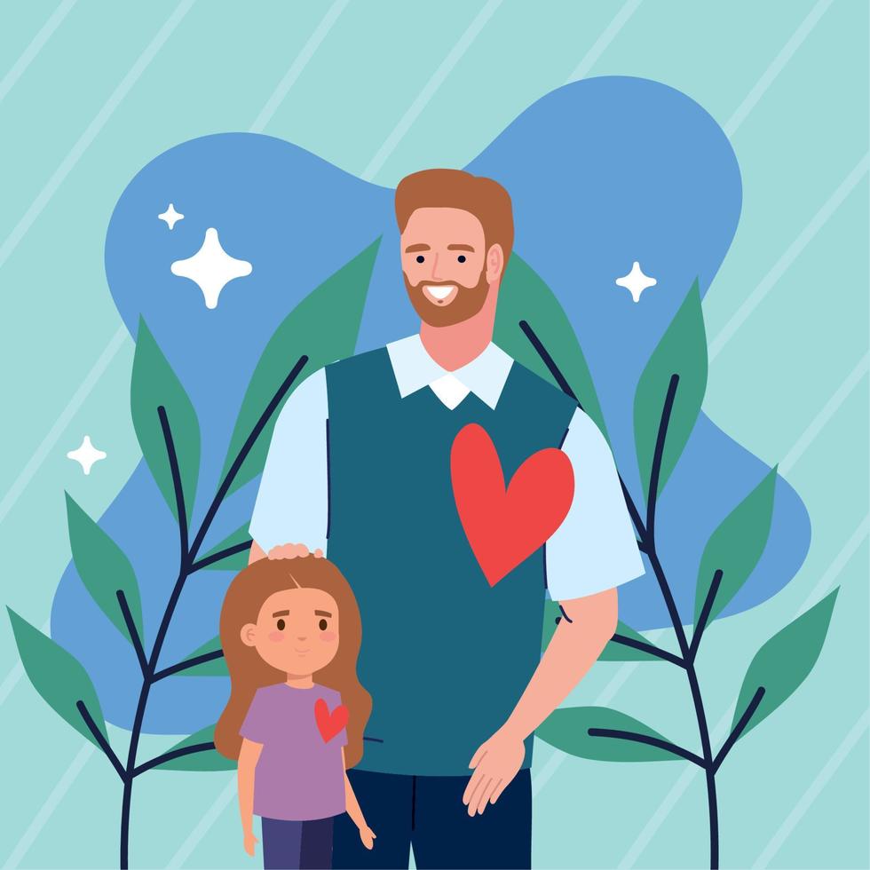 father and daughter vector
