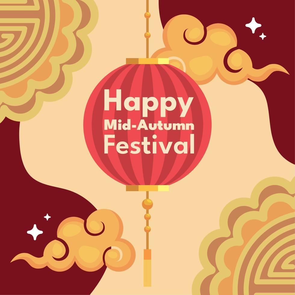 mid autumn festival lettering vector