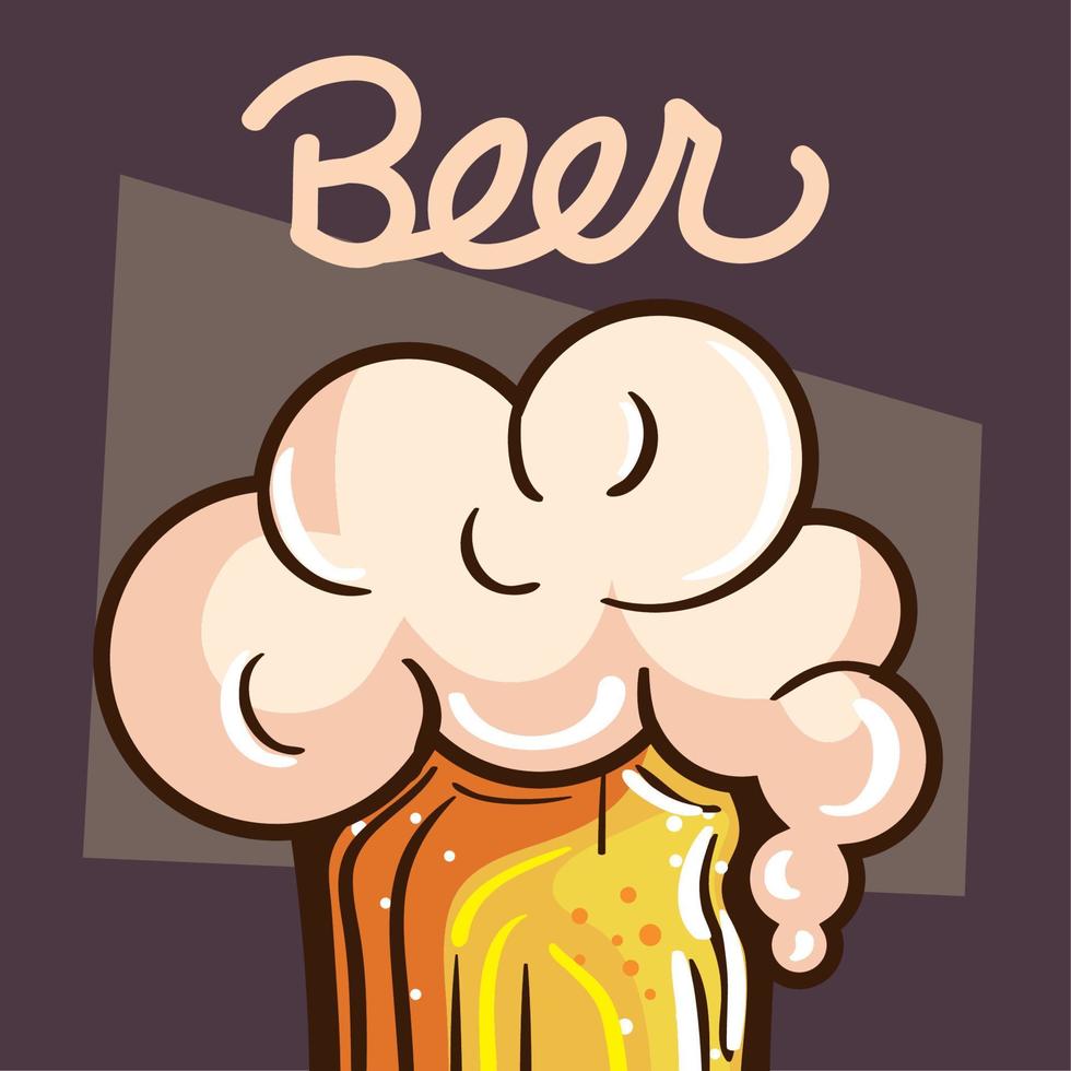 beer glass with lettering vector