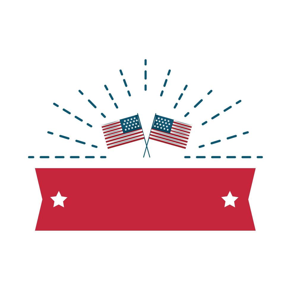 usa flags crossed vector