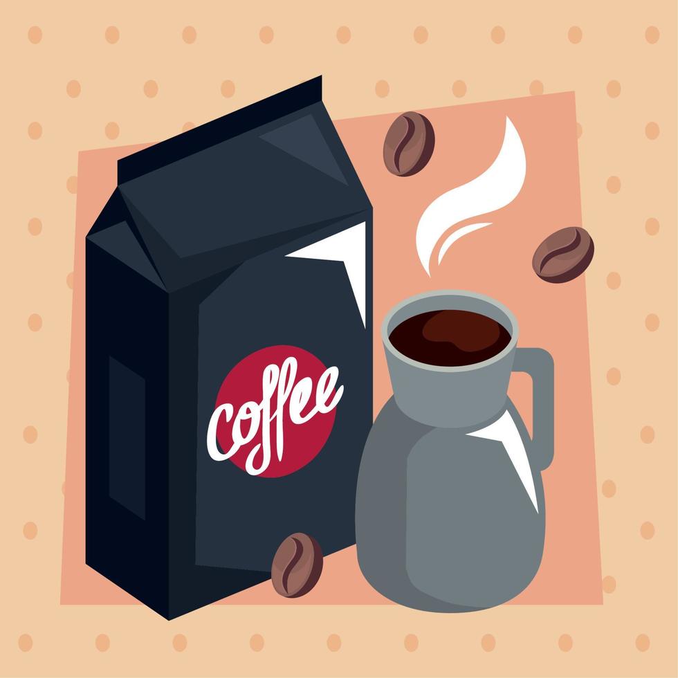 coffee isometric kettle with bag vector