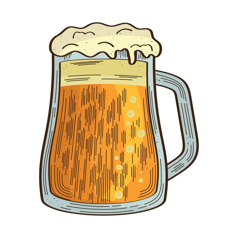 jarra de cerveza dorada vector