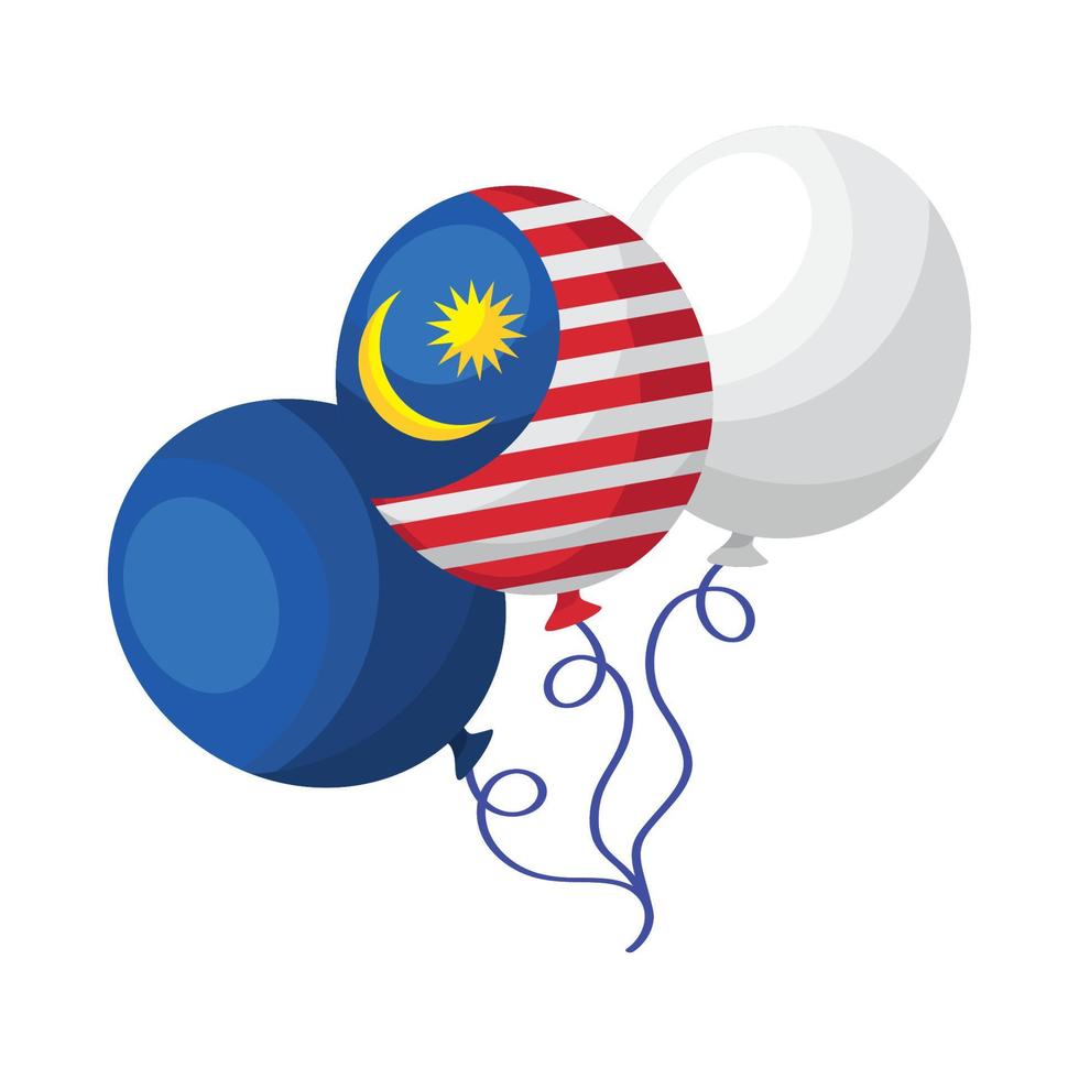 malaysia flag in balloons helium vector