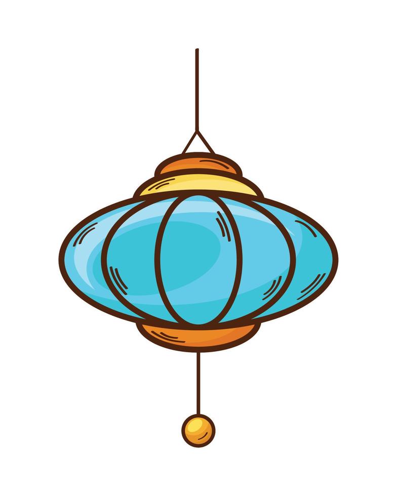 blue japanese lantern hanging vector