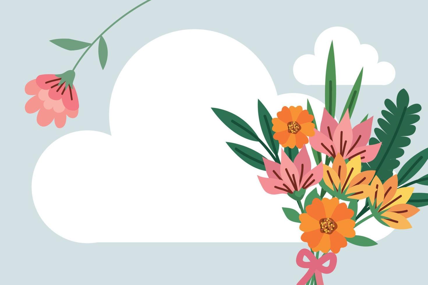 flores y nubes vector