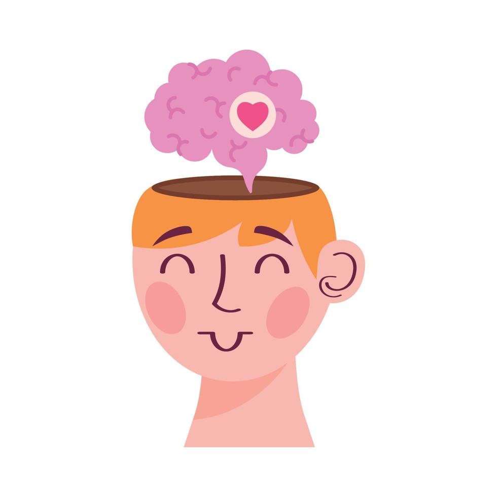 hombre con corazón cerebro vector