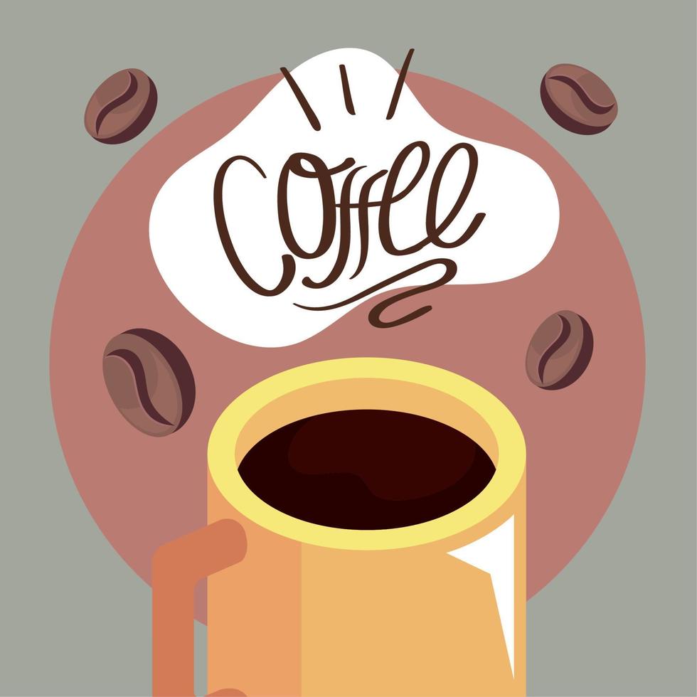 coffee lettering isometric vector