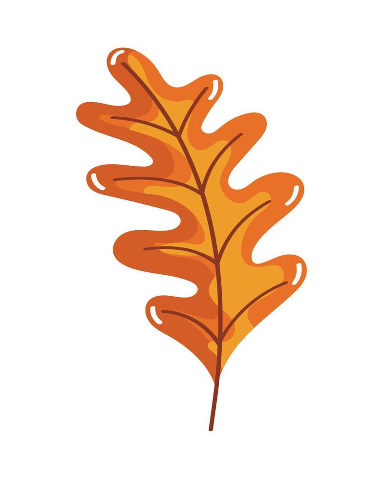 orange leaf autumn season vector